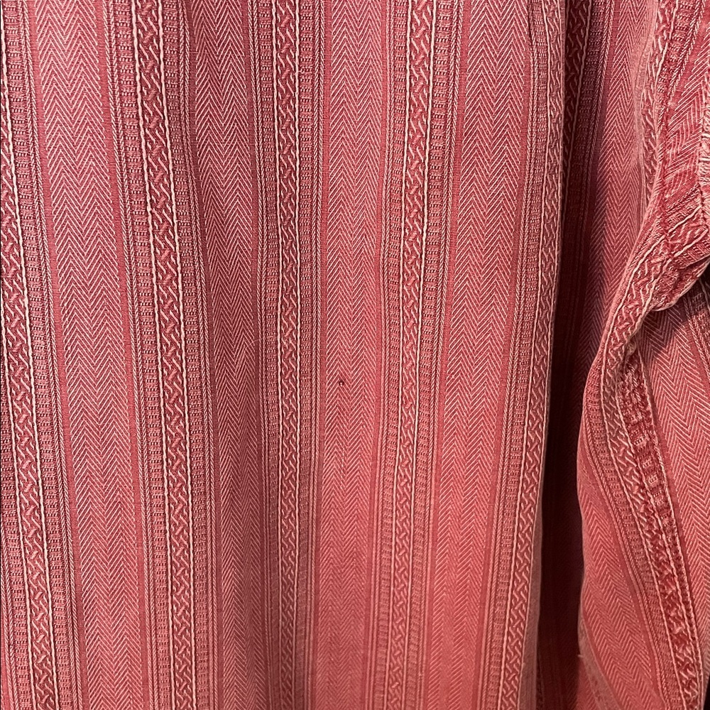 Tommy Bahama 100% Silk Red Distressed Button Down Pocket Long Sleeve Size XL - Picture 11 of 11